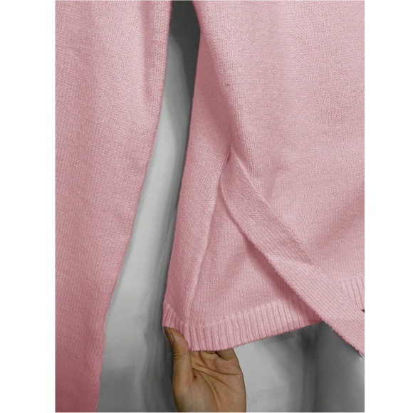 Pink Wrap Tie Side Cardigan Long Sleeve V-Neck - Picture 8 of 9